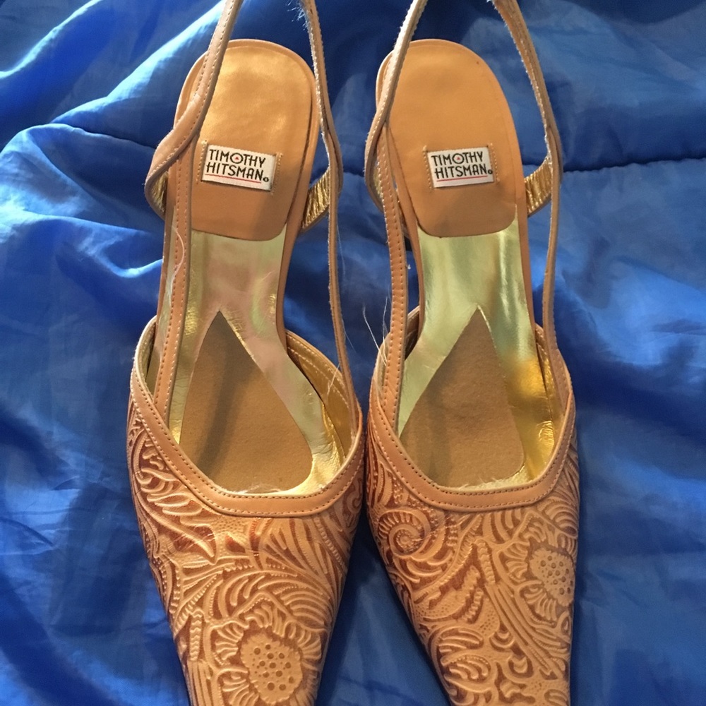Timothy Hitsman Leather sling back like new